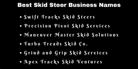 skid steer business names